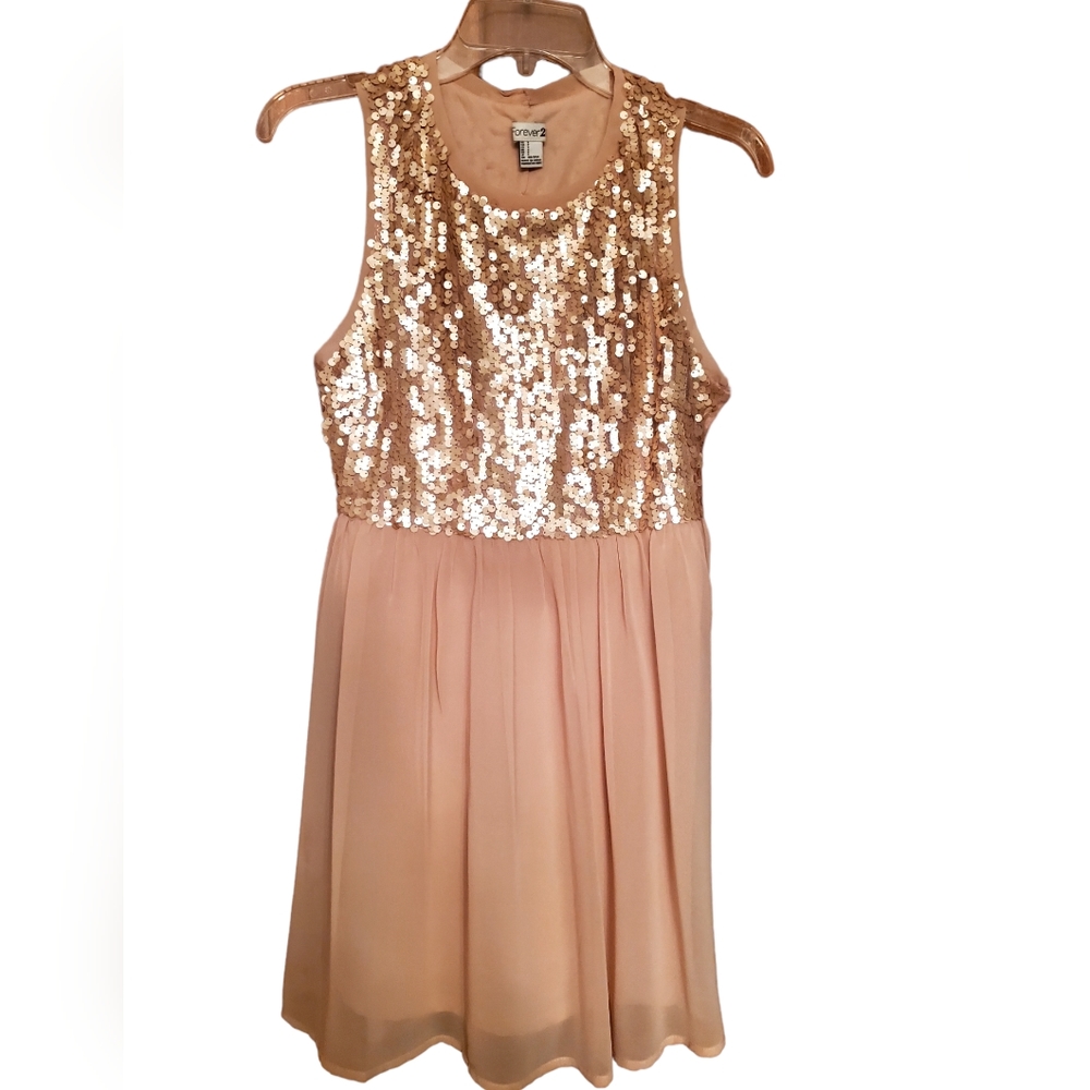 FOREVER 21 SEQUIN BODICE SLEEVELESS DRESS SZ S